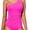 Rose Red, variant on MORTTIC Women's Tummy Control One Piece Swimsuit, One Shoulder Full Coverage Bathing Suit,Black S