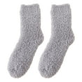 thumbnail image 2 of Sunjoy Tech Plush Slipper Socks Women - Colorful Warm Fuzzy Crew Socks Cozy Soft for Winter Indoor - 1 Pair, 2 of 2