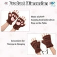 thumbnail image 4 of Deago Womens Cat Claw Bear Paw Gloves Winter Plush Faux Fur Cute Kitten Fingerless Mittens (Pink), 4 of 10