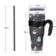 thumbnail image 4 of 40oz Tumbler,Dark Christmas Snowman Pattern Insulated Tumblers with Removable Handle,Stainless Steel Double Vacuum Coffee Tumbler Cup with Straw for Home,Office,Travel,Party, 4 of 5