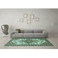 thumbnail image 3 of Ahgly Company Machine Washable Indoor Rectangle Persian Turquoise Blue Traditional Area Rugs, 2' x 4', 3 of 4