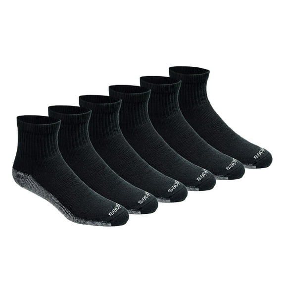 Dickies Men's Dri-tech Moisture Control Quarter Socks Multipack Shoe Size: 12-15 Black (6 Pair)