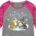 thumbnail image 3 of Disney Bambi - Christmas - Snowy Bunny Kisses - Toddler & Youth Girls Raglan Graphic T-Shirt, 3 of 5