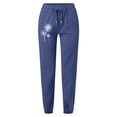 thumbnail image 2 of 2024 Women Pants Casual Classy Ladies Simple Fashion Solid Color Local Dandelion Print Pocket Drawstring Home Outdoor Trousers, 2 of 3