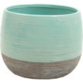 thumbnail image 1 of Glossy Aqua & Matte Gray Planter, 1 of 1