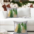 thumbnail image 3 of Christmas Pillow Covers 16x16 Inch Set of 2 Christmas Tree Grey Decorative Throw Pillow Covers Winter Holiday Cushion Cases Decor for Home Couch Sofa, 3 of 6