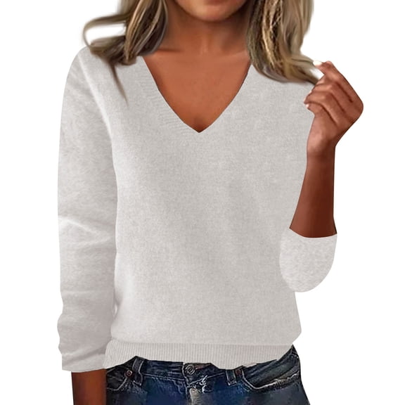 Tianiyouqing Women's 100% Pure Merino Wool Long Sleeve V-Neck Sweater - Soft, Warm, and Stylish Winter Knit Pullover Beige XXL