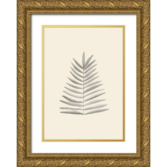 Uppsala Studio 11x14 Gold Ornate Wood Framed with Double Matting Museum Art Print Titled - Palm Leaf Ink