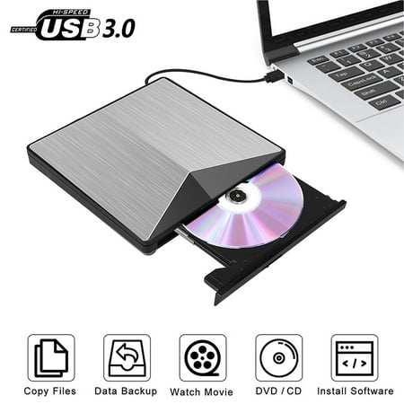 External Aluminum Optical DVD Drive USB 3.0 CD DVD +/-RW Burner Rewriter Player For Laptop Desktop PC Support Windows MacOS