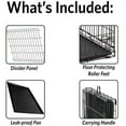thumbnail image 3 of MidWest Homes for Pets Ultima Pro Series 24' Dog Crate ; Extra-Strong Double Door Folding Metal Dog Crate w/Divider Panel, Floor Protecting 'Roller Feet' & Leak-Proof Plastic Pan, 3 of 8