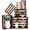 Dark Brown, variant on Large Wooden Crates for Display 6 Pack – Stackable Rustic Farmhouse Storage Baskets with Handles