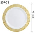 thumbnail image 1 of Bangus Plastic Plates, Disposable Plastic Plates with Gold Rim, Wedding Party Plates, include 25 Dinner Plates, 1 of 4
