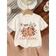 thumbnail image 1 of Adorable Girls' Peach Capybara Dolphin Print T-Shirt - Soft Cotton, Crew Neck, Short Sleeve, Summer Top with Cute Cartoon Graphics, 1 of 6