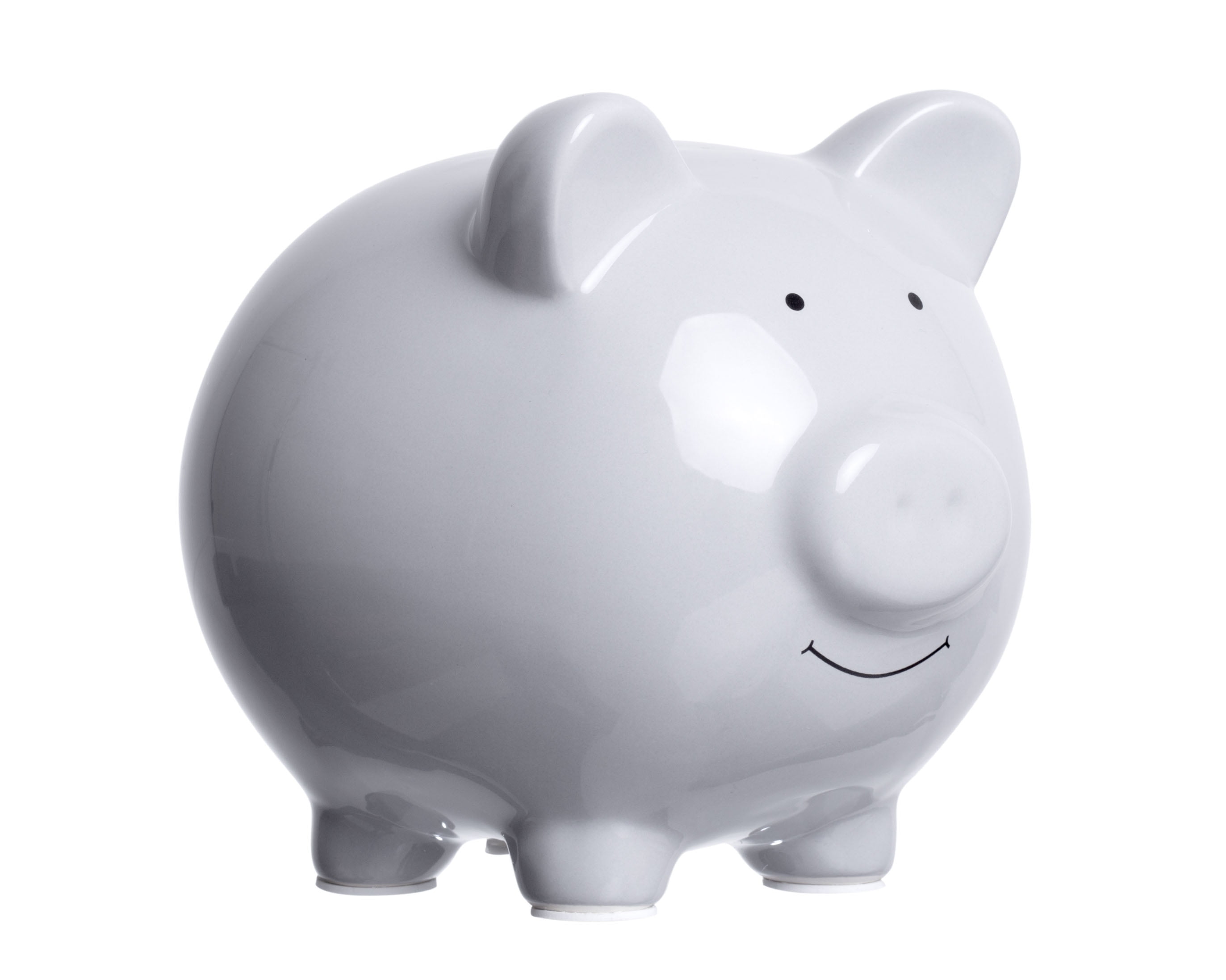 Pearhead Ceramic Piggy Bank, Gray