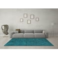 thumbnail image 3 of Ahgly Company Machine Washable Indoor Square Oriental Turquoise Blue Modern Area Rugs, 3' Square, 3 of 4