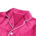 thumbnail image 5 of eczipvz Girls Pajamas Satin Pajama Set Silk Pjs Short Sleeve Sleepwear Loungewear Clothes Set Hot Pink 12-13 Years, 5 of 7