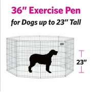 MidWest Homes for Pets 36-Inch Exercise Pen, for Indoor and Outdoor Use, 16 Sq Feet of Play, Single Door Folding Dog Pen, with Large Door Opening & Secure Latch, Easy to Set Up, Foldable Dog Playpen