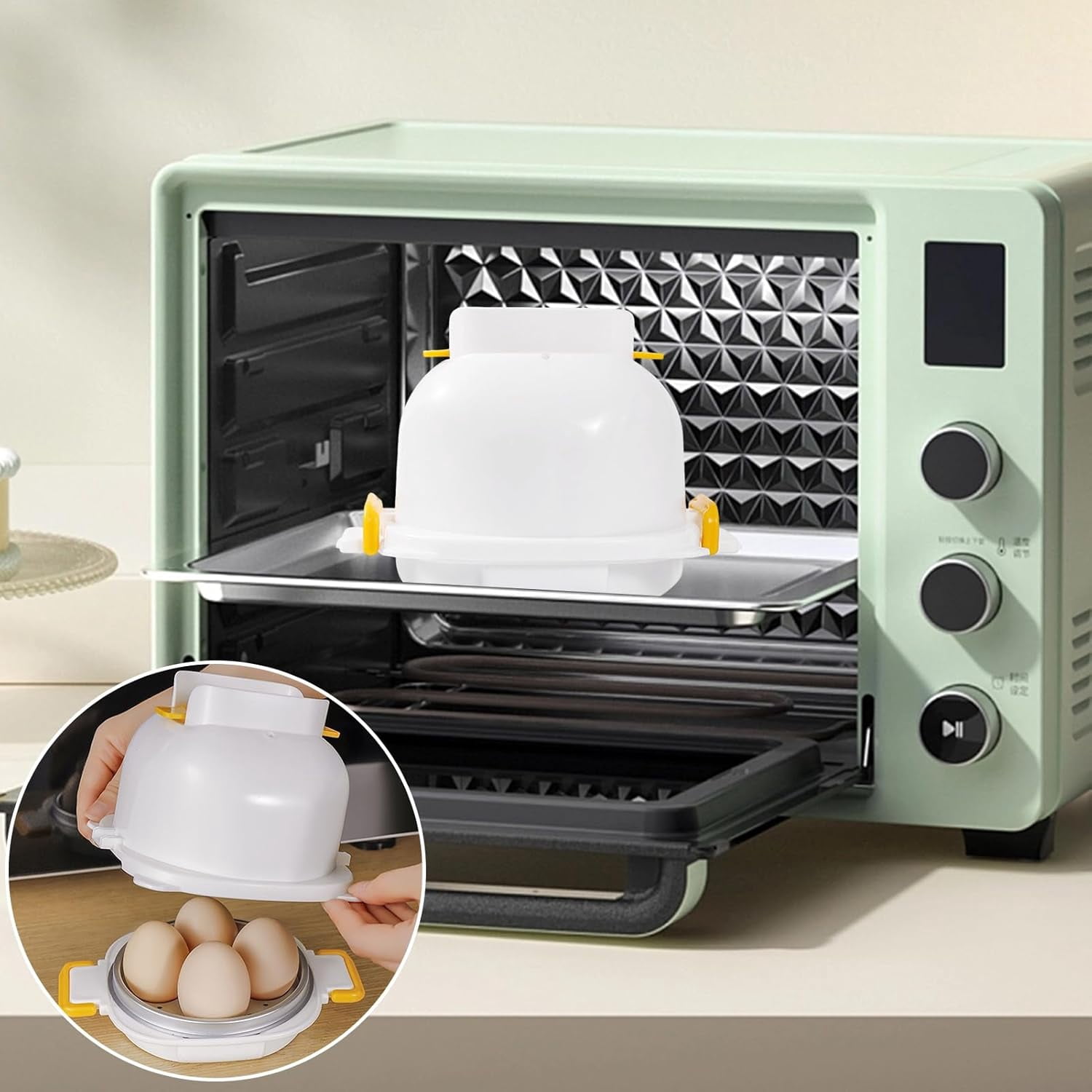 Microwave Egg Boiler Egg Steamer 4 Cavities Microwave Egg Cooker Quick Breakfast Maker Durable Compact Egg Boiler Machine