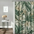 thumbnail image 2 of Orinice  Green Hibiscus Leaves Floral Shower Curtain, Vintage Palm Leaves with Flowers Bathroom Decoration Shower Curtain Sets  36x72, 2 of 7