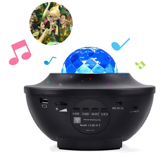 Bluetooth USB Music Star Projector Light - Carcasa negra Xemadio LL-0107