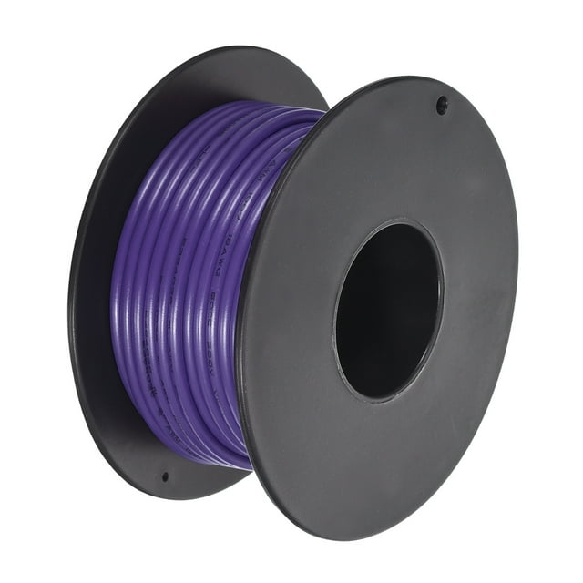 Uxcell 18AWG Stranded Wire Hookup 10M/33ft Purple, Electrical Wire UL1007 Spool