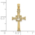 thumbnail image 3 of 14K Yellow Gold Polished And Engraved Cross Dove Charm (19.2 X 13) Made In United States k8368, 3 of 5