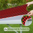 thumbnail image 6 of Red and Black Checkered Pattern Square Fitted Tablecloth with Elastic Edge,Square Table Cover,Washable Elastic Table Cover for Home Kitchen Party Decor 34"x34", 6 of 6