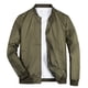 thumbnail image 1 of Chaquetas Hanzidakd para hombre, abrigos de invierno y otoño, manga larga, color liso, cuello alto, bolsillo con cremallera completa, ligeras, gabardinas holgadas, cárdigan informal, tops, verde, 1 of 8