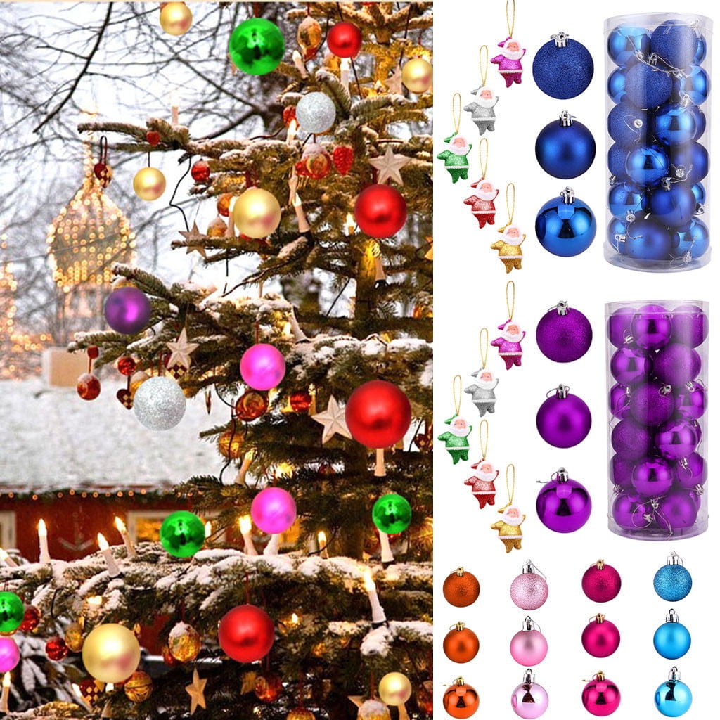 Hot 6PC Christmas Balls Baubles Xmas Tree Decor Hanging Party Ornament bling NEW