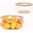 thumbnail image 2 of 2 Pack Round Fruit Vegetable Storage Baskets Metal Wire Basket Kitchen Organizer, 2 of 12
