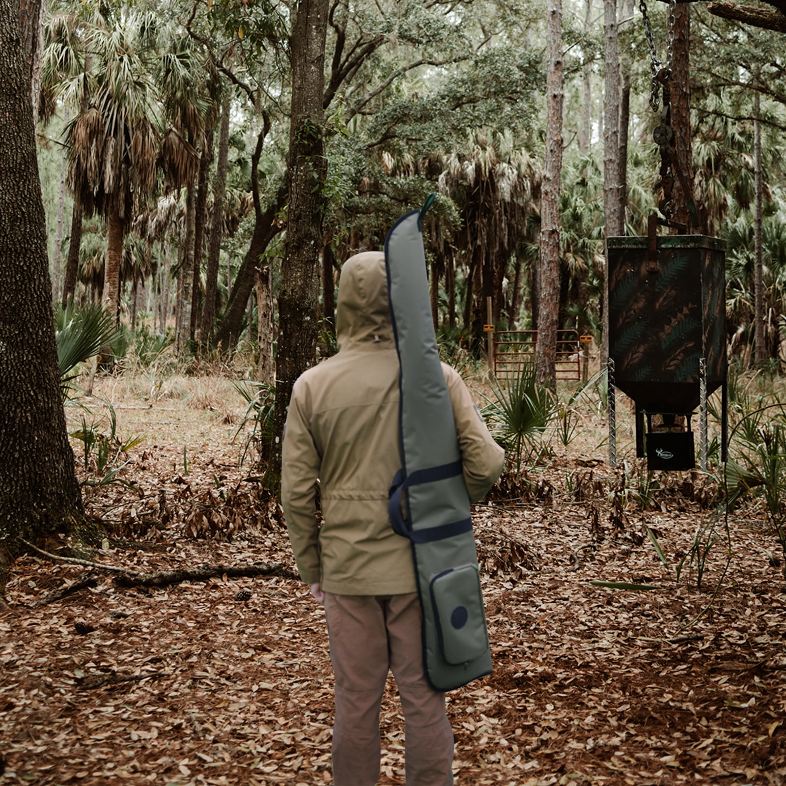 TOURBON Nylon Slip Carrying Case for Hunting Shotgun, Soft Padded Protective Bag with Pocket Green