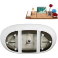 thumbnail image 4 of 67" Streamline B-436-180-PBR Soaking Freestanding Tub and Tray With Internal Drain in Polished Brass, 4 of 8