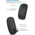 thumbnail image 5 of 2X Ratón Inalámbrico Recargable, Ratón ÓPtico Ultra Silencioso de 2,4 G con Receptor USB Y Tipo C, para Ordenador Portátil, (Negro), 5 of 5