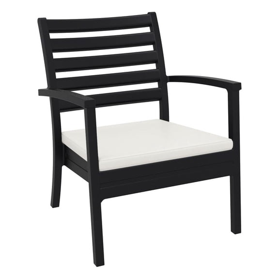 Siesta XL Set of 2 Club Chair with Sunfield Natural Cushions ISP004-BLA-CNA