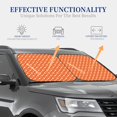 thumbnail image 5 of Uemuo Orange And White Polka Dot Printed 2 PCS Car Windshield Sun Shade, Auto Sun Heat and UV Rays Blocker, Foldable Automotive Front Window Sunshade Protector, 5 of 7