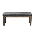thumbnail image 3 of Pemberly Row Contemporary 19-inch Tufted Wood Dining Bench in Brown, 3 of 6