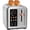 Silver Metallic, variant on Toaster 2 Slice, Touch Control Stainless Toaster LCD Display, 50% Faster Heating Speed, 1.4'' Wide Slots, More Timer Functions, Removable Crumb Tray, 1350W, Dark Metallic