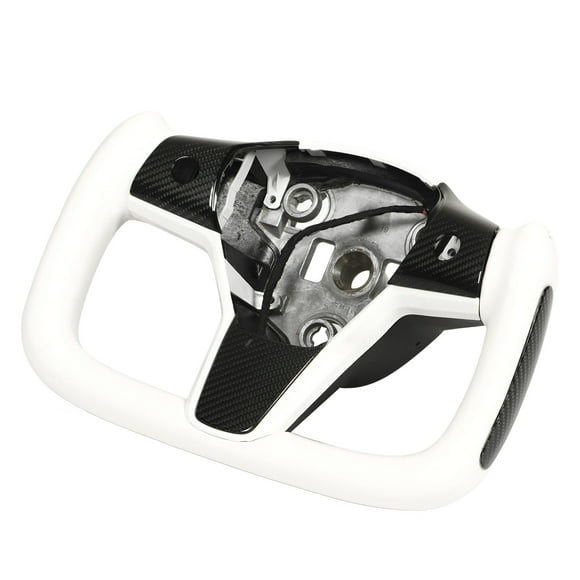 Car Steering Wheel, Driving Steering Wheel Heated With Bright Carbon Fiber Trims For Vehicle