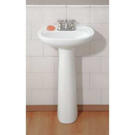 Fiore Pedestal - Cheviot Products Fiore Vitreous China 21'' Pedestal Bathroom Sink with Overflow