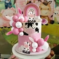 thumbnail image 4 of Keeparty Adornos Para Tartas De Vaca Y Bola, 26 Piezas De Arcilla Con Temática De Animales De Granja, Color Rosa Y Blanco, Para Baby Shower, Cumpleaños, Suministros Para Fiestas De Niñas Y Niños, 4 of 5
