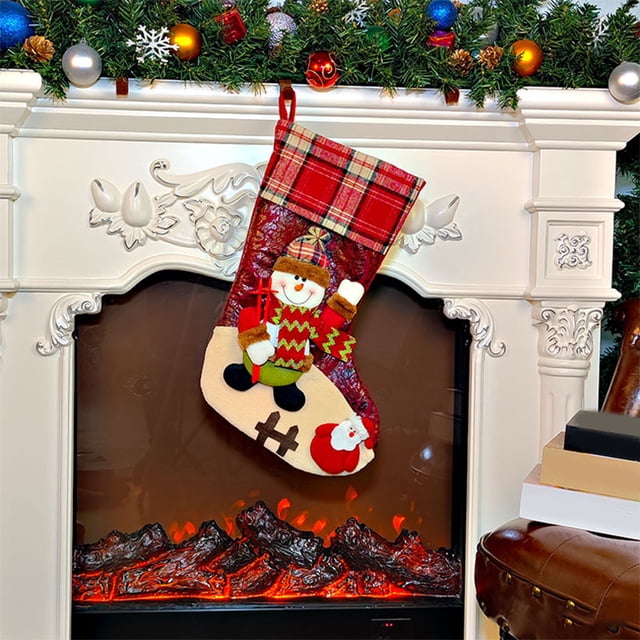 Fiudx Ofertas relámpago del día Adornos navideños Calcetines de Papá Noel Adornos para el árbol de Navidad Calcetines navideños Bolsas de regalo Bolsas de regalo navideñas