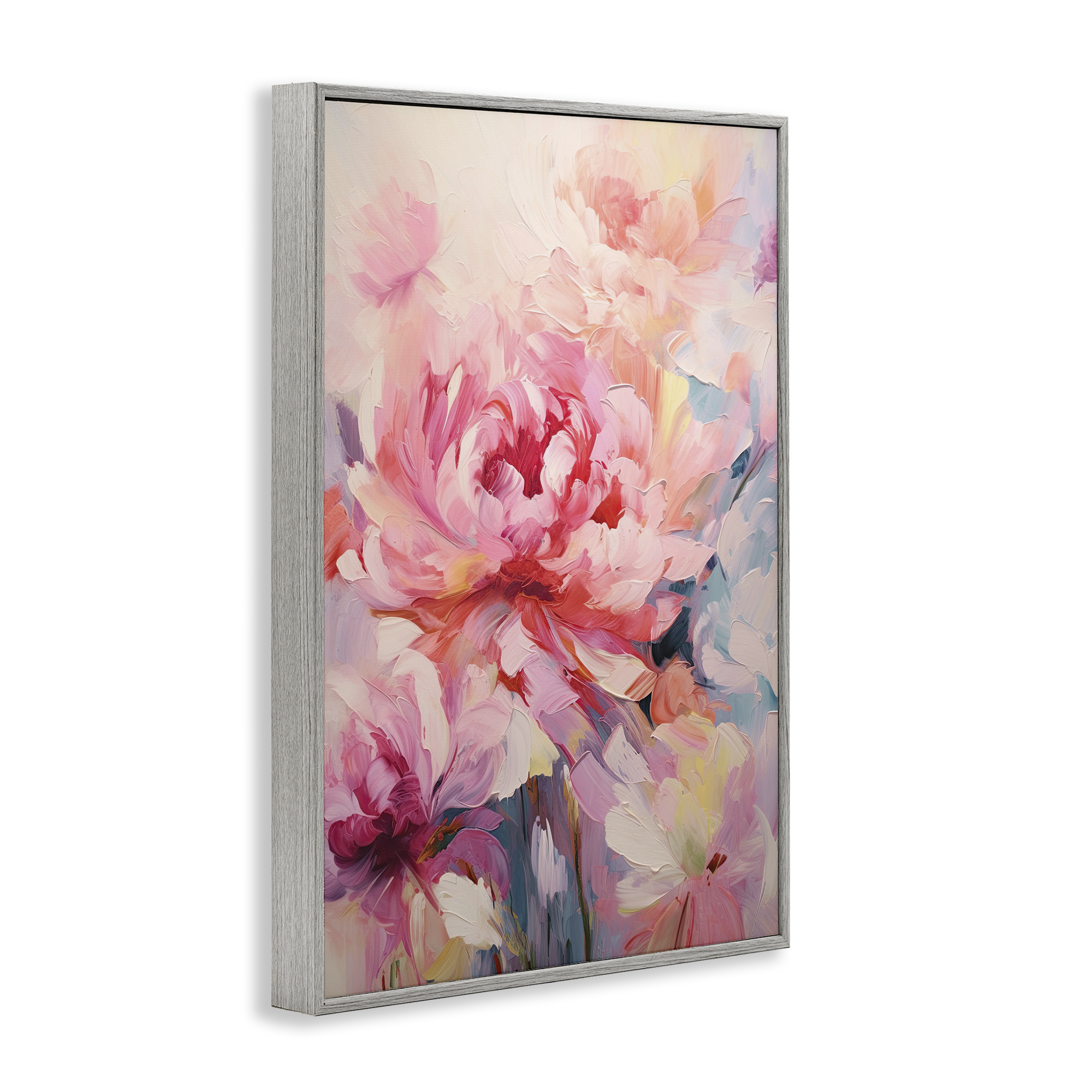 Stupell Industries Floral Explosions Abstract Botanical & Floral Painting Gray Framed Art Print Wall Art, 16 x 24