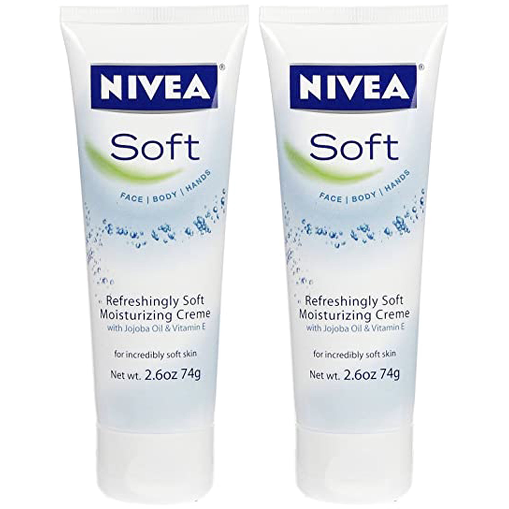 NIVEA Soft Refreshingly Soft Moisturizing Cream for Face, Body and Hands, Jojoba Oil, 2.6 oz