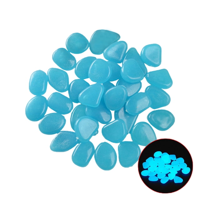 100PCS Glow Stones Pebble Simulation Cobble Man Made Rock Fish Tank Pebbles Resin Gardening Decorations,2.2CM