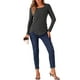 thumbnail image 2 of INSPIRE CHIC Women's Ribbed Knit Top Long Sleeve Square Neck Tee Tops, 2 of 6