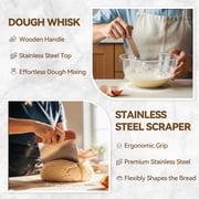 Kikcoin Bread Proofing Basket, Banneton Bread Proofing Basket Set of 2, Round 9 and Oval 10 Bread Bowl with Linen Liner, Bread Lame with 5 Blades