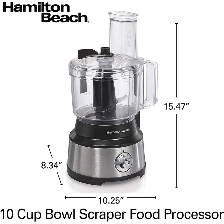 Hamilton Beach 10-Cup Food Processor & Vegetable Chopper with Bowl Scraper,  Stainless Steel - 70730 
