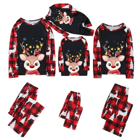 

Flash Picks Sale! Christmas Family Matching Pajamas Set Women Men Kids Xmas Santa Pyjamas Sleepwear Nightwear for Children