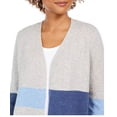 thumbnail image 3 of Charter Club Women's Colorblocked Knit Cardigan Gray Size Extra Large, 3 of 3
