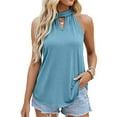 thumbnail image 4 of BLVB Tank Top for Women Summer Neck Tops Keyhole Sleeveless Shirts Loose Fit Casual Tank Shirts Womens Tunic Blouses, 4 of 5